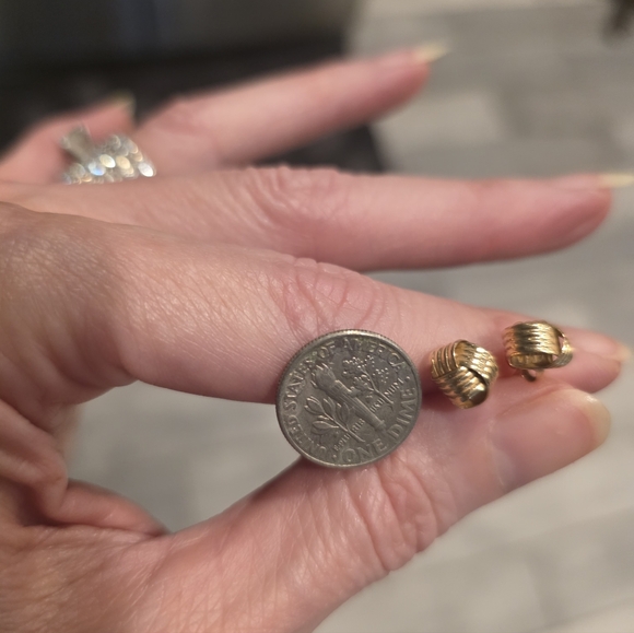 14K Yellow Gold Knot Earrings - Picture 4 of 4